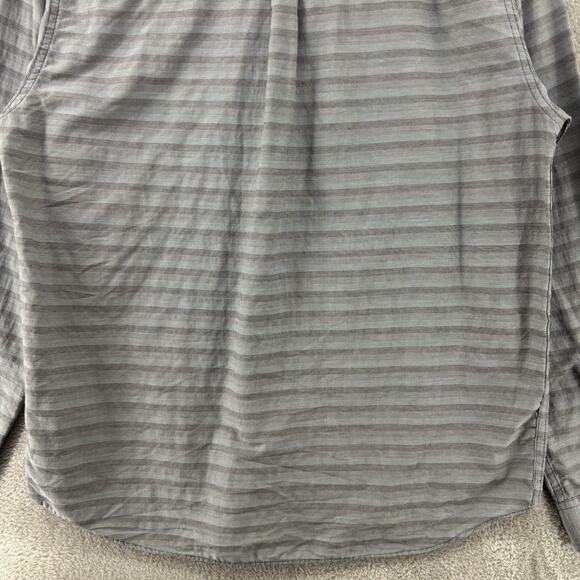 Toad&Co Shirt Mens M Gray Striped LS Button Front Collared Pockets Outdoor Light - Picture 8 of 13